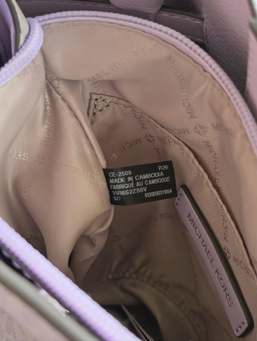 Michael Kors Carson Logo Medium Purple Bucket Shoulder Bag - Picture 5 of 9